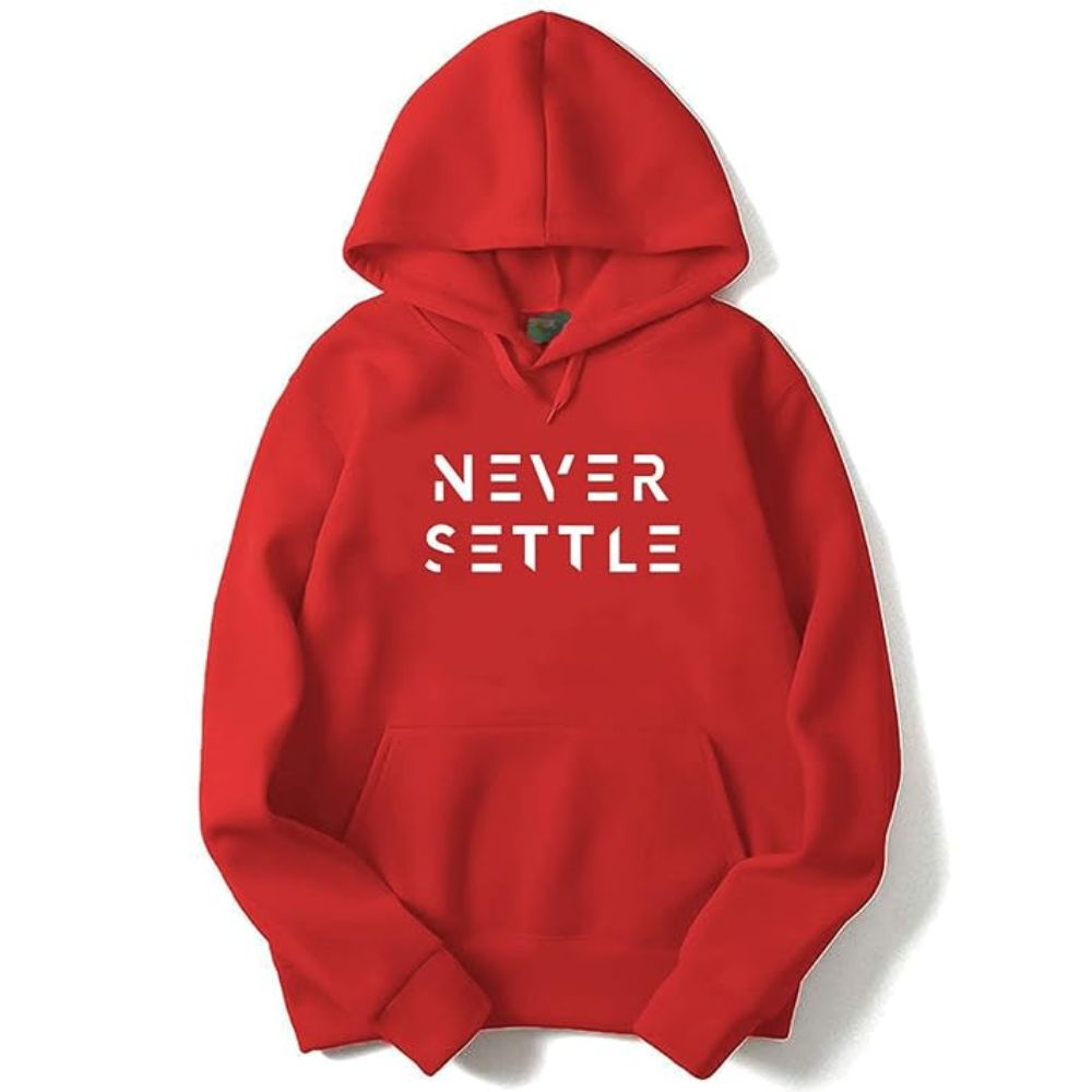 Never Settle Men's Printed Hooded Sweatshirt