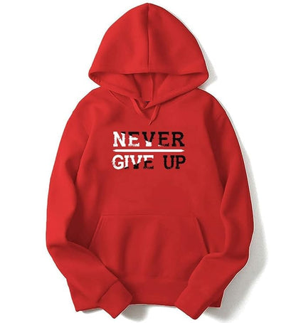 Never Give Up Men's Printed Hooded Sweatshirt