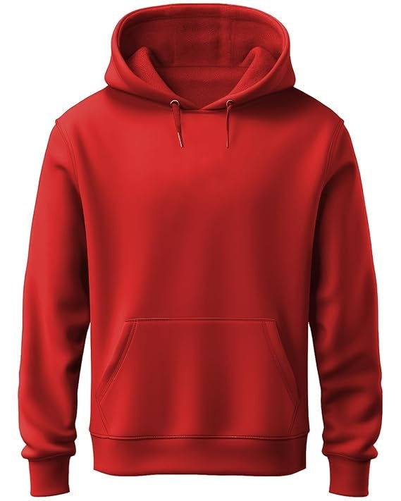 Solid Men's Printed Hooded Sweatshirt