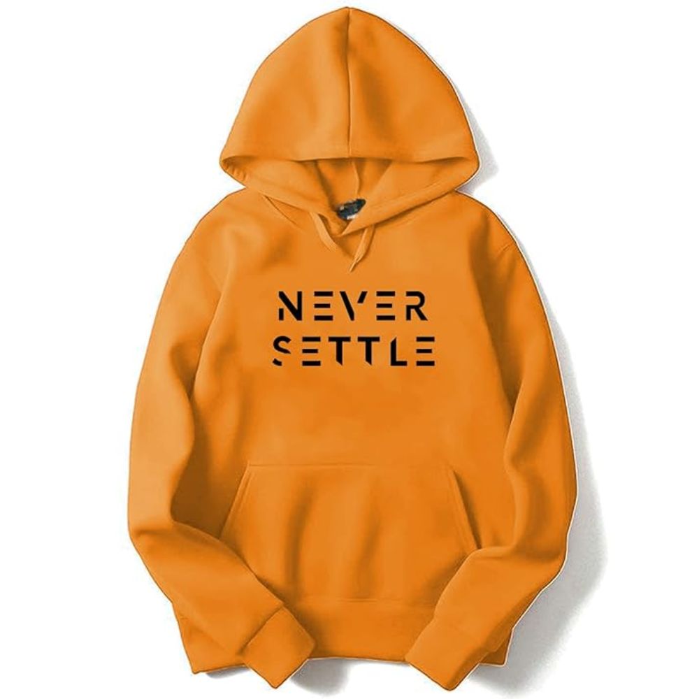 Never Settle Men's Printed Hooded Sweatshirt