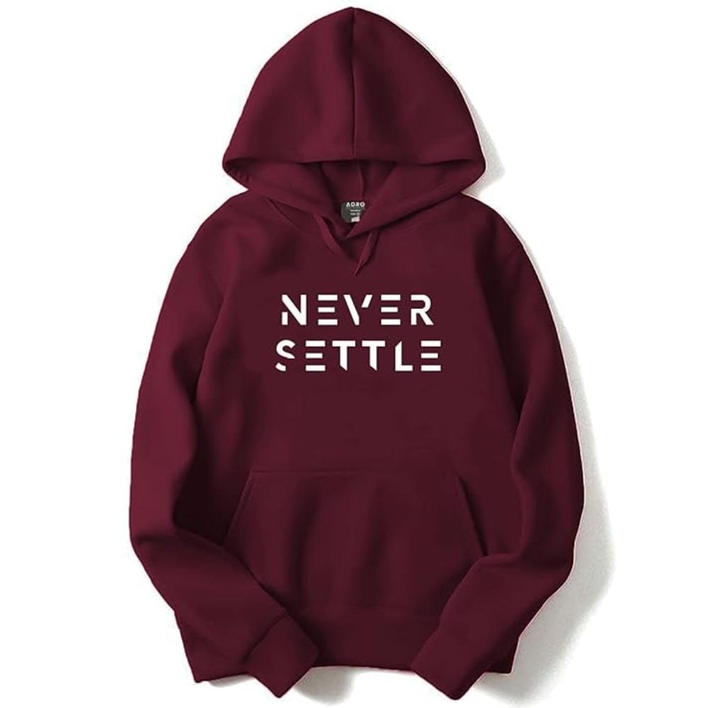 Never Settle Men's Printed Hooded Sweatshirt